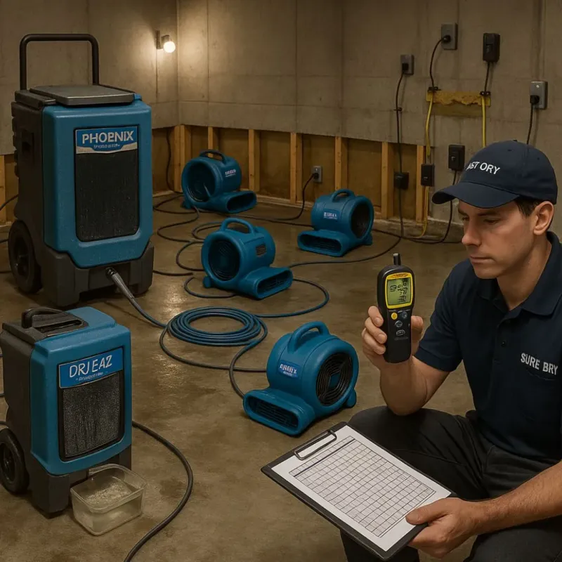 Structural Drying and Dehumidification process in Acton, MA